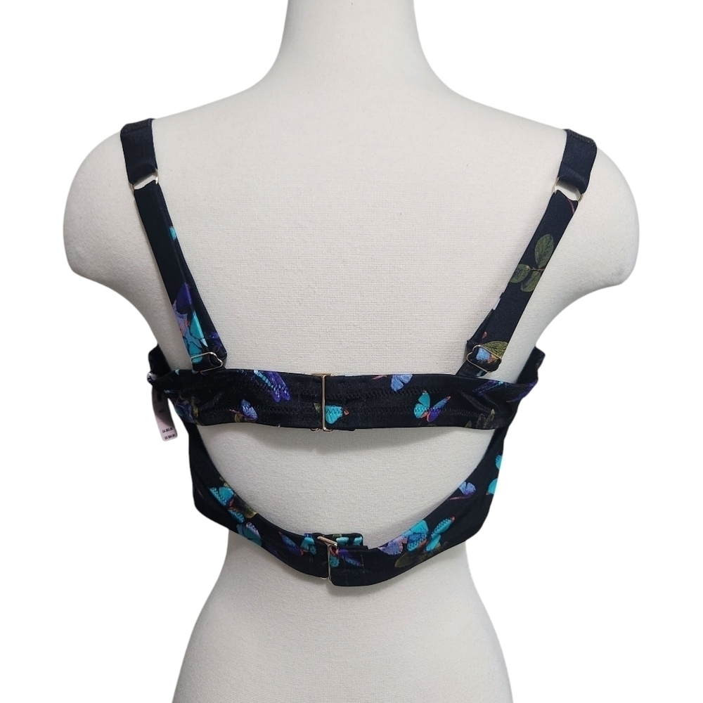 NWT VICTORIA'S SECRET ELECTRIC BUTTERFLIES SHINE STRAP WICKED BIKINI TOP SZ 38DD - Picture 4 of 11